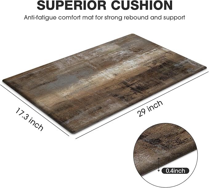 MAYHMYO Kitchen Rug Anti Fatigue Kitchen Mat Cushioned Taupe Abstract Art Kitchen Rugs Non Skid Waterproof Kitchen Rugs and Mats for Floor Laundry Standing Desk Sink