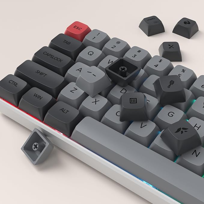Fogruaden PBT Keycaps 134 Key Dark Grey Keycaps,Custom Keycaps, XDA Profile Cute Keycap for Mechanical Keyboard