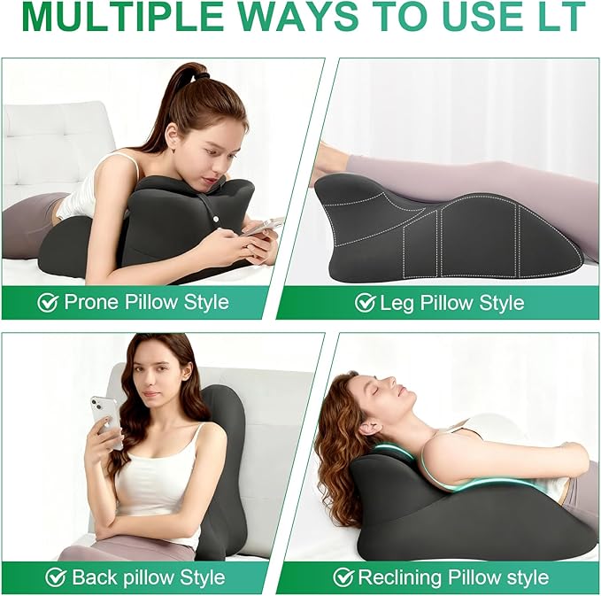 27° degree Memory Foam Ergonomic Prone Firm Couples Pillow For Intimacy | pillow for back sleeping after surgery Orthopedic Pillow