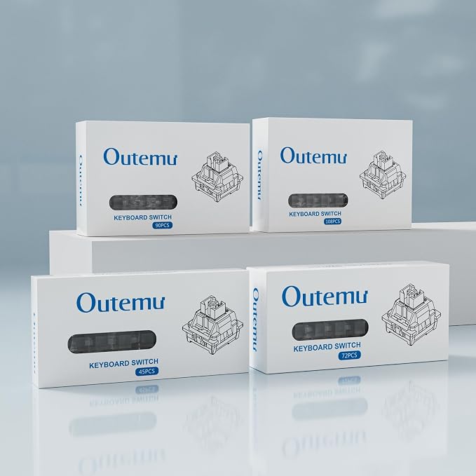 Outemu V3 Ice Blue Switches,3-pin 40gf Pre-lubed Dustproof Clicky Switches,Keyboard Clickers for 3D Prints,Suitable for MX Mechanical Gaming Keyboards(90Pcs)