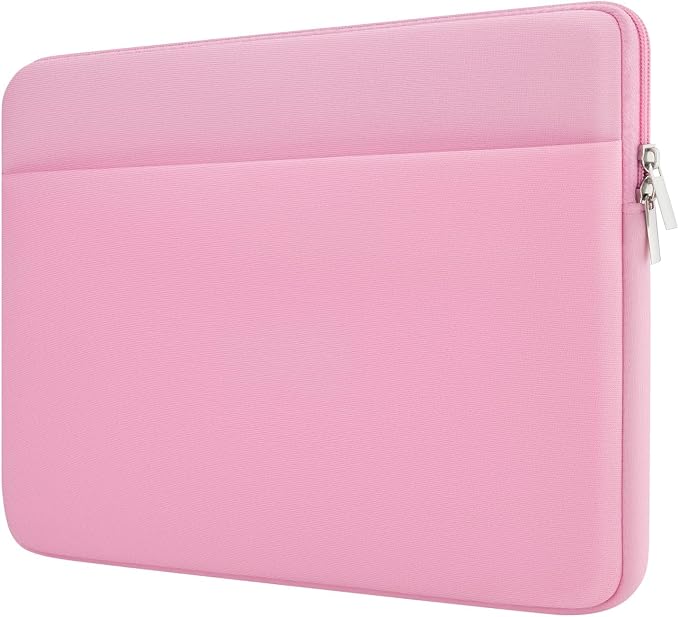 Laptop Sleeve Bag Compatible with 15 to 16 inches MacBook HP Dell Asus Acer Protective Case with Front Pocket Padded Computer Pouch Cover Protective for 15” to 16” Laptop, Pink