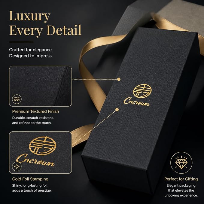 Luxury Gold Rollerball Pen, 24K gold-plated exquisite pen body, stylish and simple design, two ink refills, gift set for men and women, executive writing, office, graduation gift (Green)