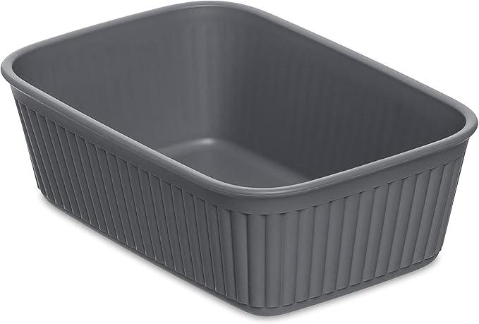 TATAY Storage Basket Baobab Drawer Organisation Elegant Functional Design | Storage Basket Household | Dimensions 11.3x17x5.6 cm | BPA-Free Material | Home and Office Organisation, Grey