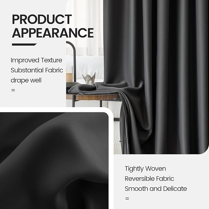 Floor to Ceiling Curtains for Wall Ceiling Mount Track, Blackout Privacy Room Divider for Ceiling Track System or Rod with Hooks, Room Separator Extra Wide, 180W x 108L, 1 Panel
