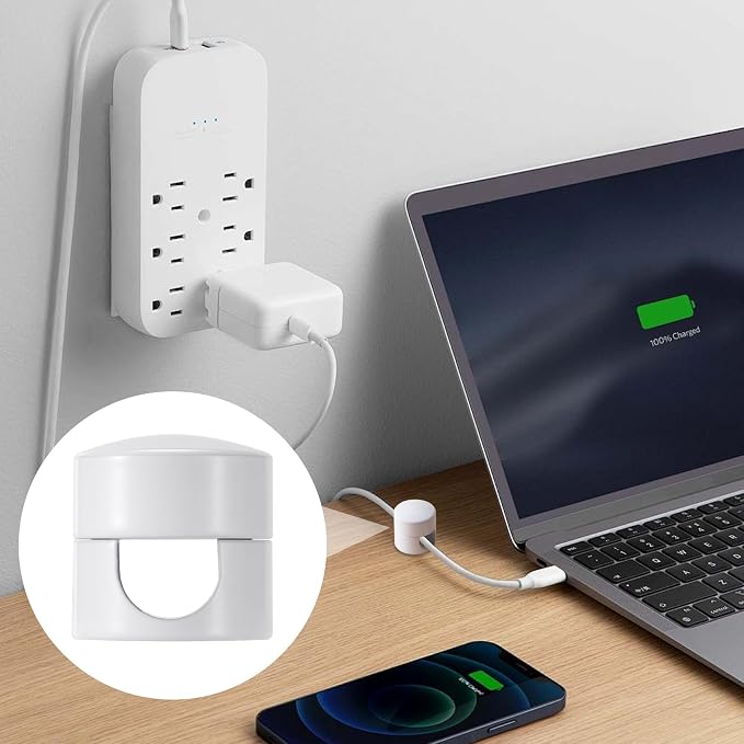 SmallCat 3 Sets Charger Holders for Cords, Adjustable Cable Anchor Holders, Adhesive Metal Cord Clips, Cable Management Wire Organizers for Desk, Office, Nightstand - Matte Black, White, Rose Gold