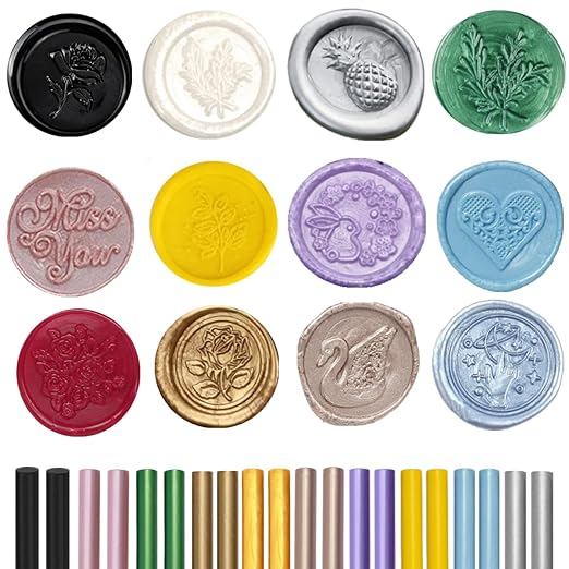 Silver Wax Sealing Sticks - 10pcs for Seal Stamps, Compatible With 0.43'' Glue Gun (Silver)