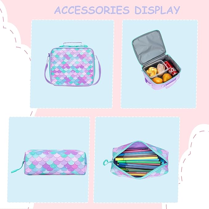 Cute Backpack for Girls Aesthetic Backpack School Backpack for Girls Backpack with Lunch Box Back to School Supplies