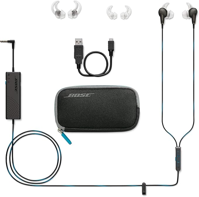 Bose QuietComfort 20 Acoustic Noise Cancelling Headphones, Compatible with Apple Devices, Black (Renewed)
