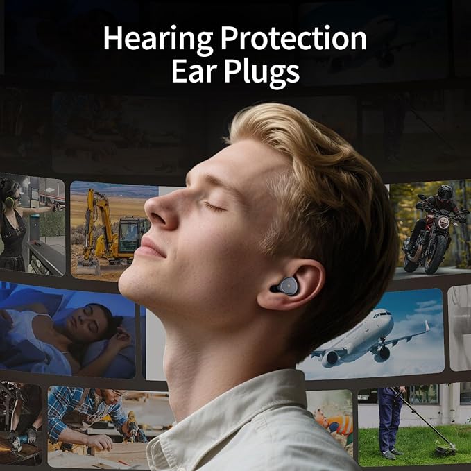 Ear Plugs for Sleeping Noise Cancelling:Reusable Ear Plugs for Noise Reduction for Snoring/Concerts/Travel/Shooting - Soft Silicone Sleep Earplugs with 6 Ear Tips & Bag(Gray)