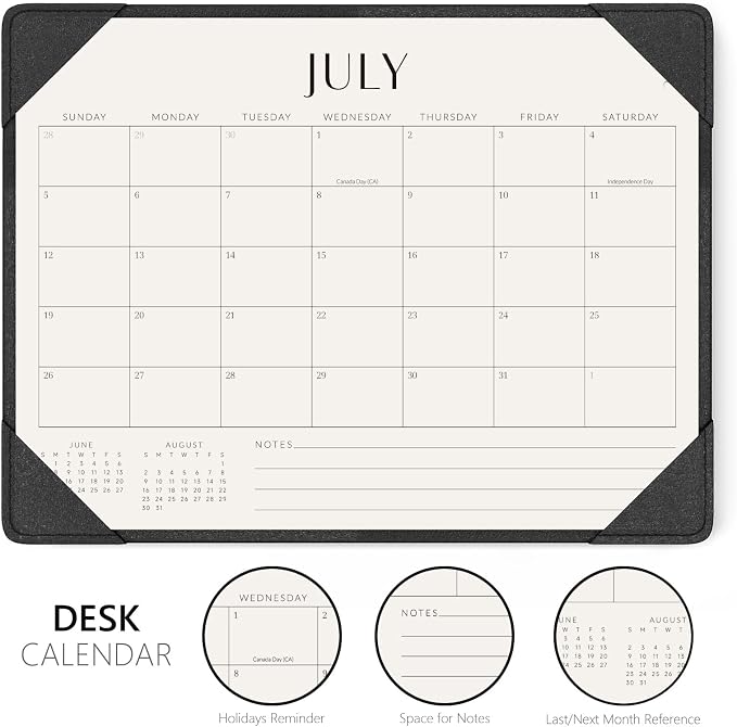 Jotsome Desk Calendar 2026-2027 with Desktop Mat, Desk Pad Calendar From Now to June 2027 14x10.5 inch, Desk Blotter Calendar for Home Office and School, Easy Planning, Gift for the Holidays, Black