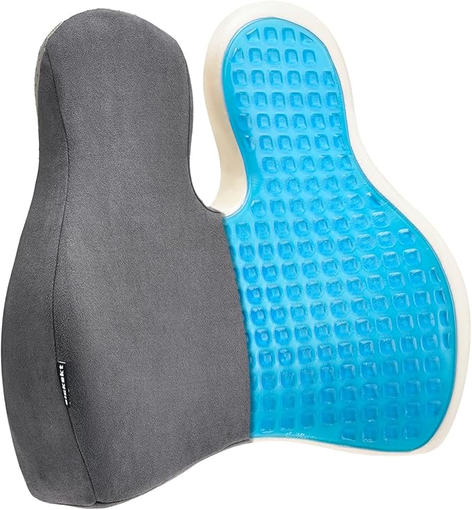 Lumbar Support Pillow for Office Chair - Memory Foam Back Cushion for Chair, Car, Couch - Lumbar Pillow Promotes Better Posture, Back Pain Relief with Adjustable Strap & Non-Slip