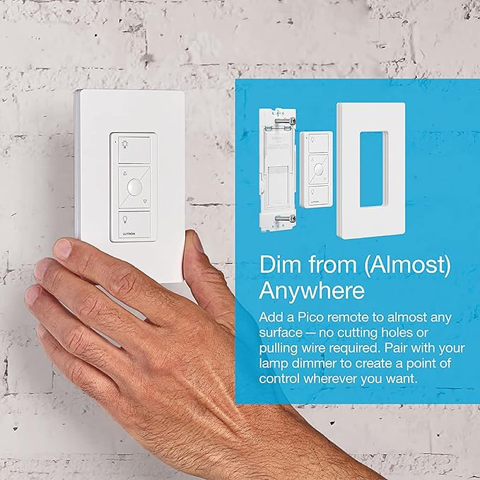 Lutron Caseta Smart Plug Start Kit for Lamps, 2 Plug-in Lamp Dimmer Switches with Smart Bridge and 2 Pico Remote, Compatible with Alexa, Apple HomeKit, and The Google Assistant, P-BDG-PKG2P, White