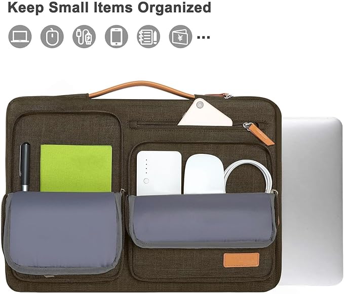 MOSISO 360 Protective Laptop Case 17.3 inch, 17-17.3 inch Laptop Sleeve Compatible with Dell, HP, Lenovo, Asus, Acer, Alienware, Side Open Carrying Case with 4 Zipper Pockets&Handle, Carob Brown