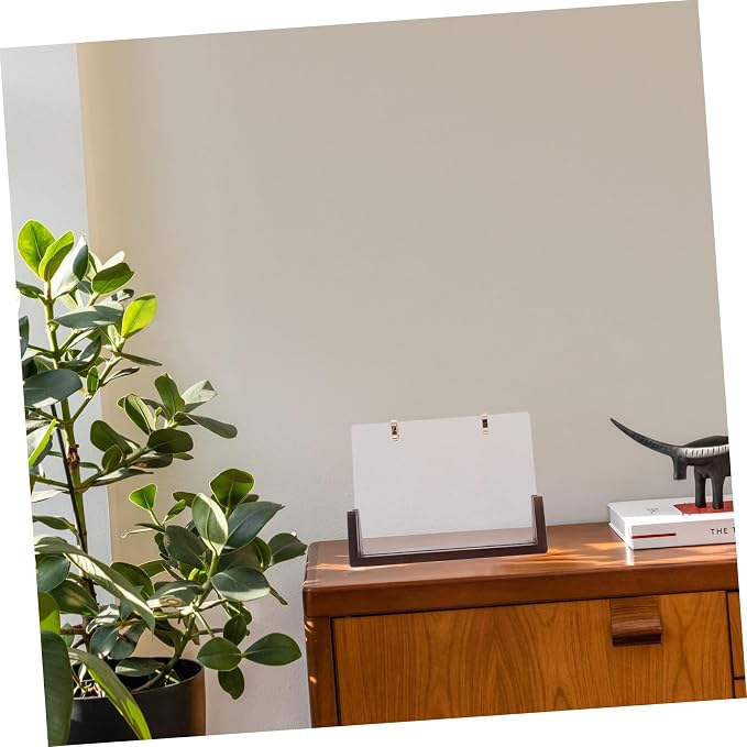 Veemoon 1 Set Flip Calendar Stand Sturdy Wooden Base for Home Office Desk Modern Calendar Rack for Easy Date Tracking Planning Secure Stable