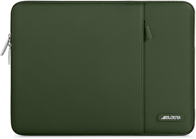 MOSISO Laptop Case 14 inch, 14 inch Laptop Sleeve Compatible with HP Lenovo Dell ASUS Acer, HP Stream, Dell Latitude, Lenovo IdeaPad, Polyester Vertical Computer Sleeve Bag with Pocket, Army Green