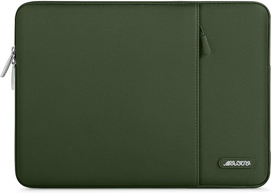 MOSISO Laptop Case 14 inch, 14 inch Laptop Sleeve Compatible with HP Lenovo Dell ASUS Acer, HP Stream, Dell Latitude, Lenovo IdeaPad, Polyester Vertical Computer Sleeve Bag with Pocket, Army Green