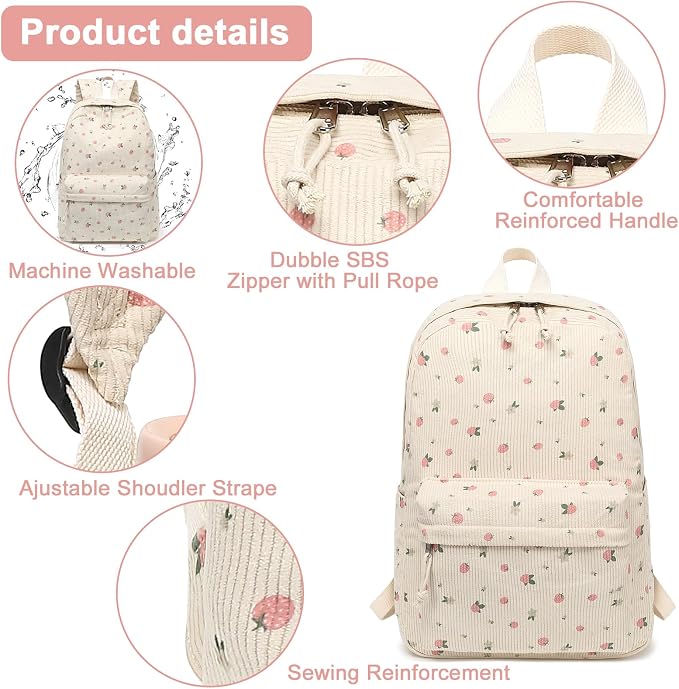 BTOOP School Backpacks for Teen Girls Bookbags Lightweight Kids Backpack School Bags Set with Lunch Box Pencil Case