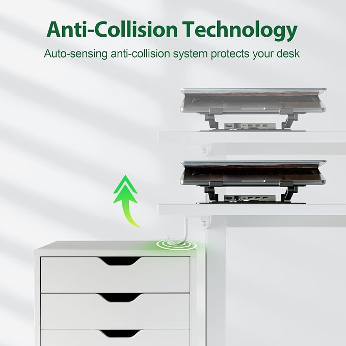 Agilestic Electric Standing Desk, 71 x 31.5 Inches Height Adjustable Desk, Sit Stand up for Work Office Home, Ergonomic Rising Computer Table with Memory Preset, White