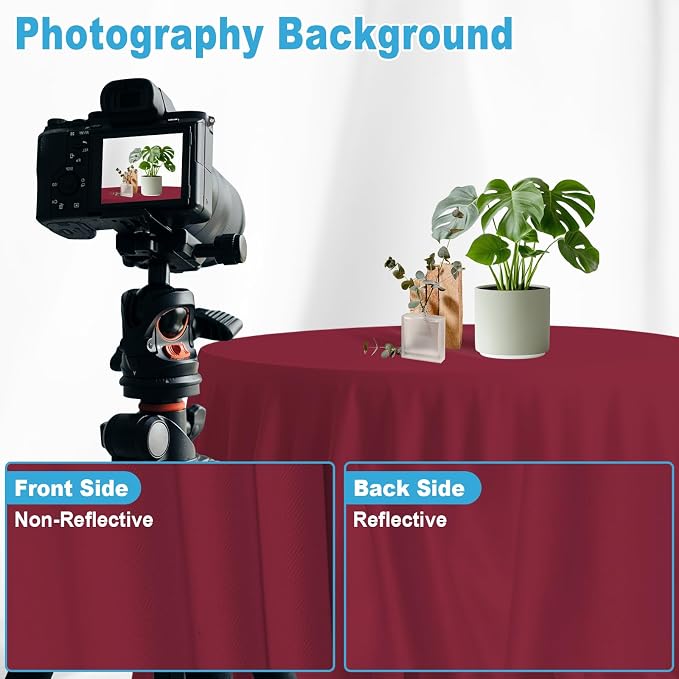 Burgundy Backdrop for Photoshoot, Professional Photo Backdrop Background Curtain for Product Photography, Portraits, Wedding, Party, Live Streaming Video Recording 10X20 FT (Background Only)