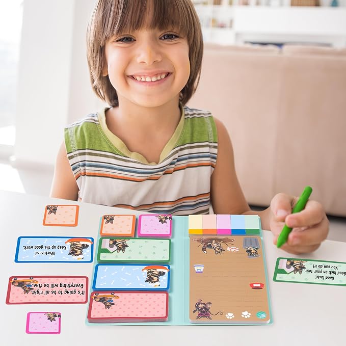 B1ykin Cute Sticky Notes Set - I Just Really Like German Shepherd Self-Stick Notes Pad, 550 Sheets Writing Memo Pages Sticky Notepad for Teacher Appreciation Gift School Office (German Shepherd)