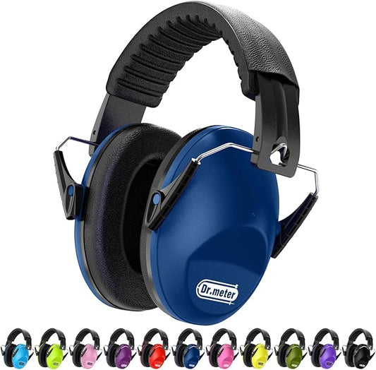 Ear Muffs for Noise Reduction: SNR27.4 Noise Cancelling Headphones for Kids with Adjustable Headband, Hearing Protection Earmuffs for Monster Truck, Fireworks and Kids Autism, Dark Blue