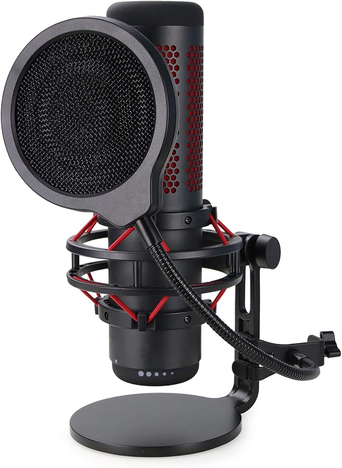 QuadCast Pop Filter - Metal Windscreen for HyperX QuadCast Microphone (4 Inch 3 Layers), Professional Mic Pop Screen by YOUSHARES