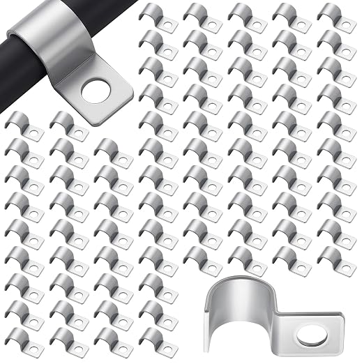 Yaocom 100 Pcs Silver Cable Wire Screw Clips 1/2 inch, Zinc Plated Steel Clamp Outdoor Cord Clips for Wall Mounting Wire Management