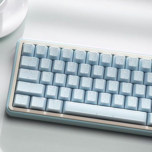 Blue Jade keycap, 142Key Set, Translucent Double Shot 142 Keys Cherry Profile for 60% 65% 75% 87 104 108 Layout Mechanical Keyboards, MX Switch CompatibleKeyboard