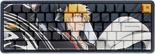 Team Liquid Bleach Ichigo Kurosaki Full Art keycap Set PBT Dye Sub Keycaps for Mechanical Gaming Keyboards, Cherry MX Switches, Custom Side Print, ANSI ISO Support, US Layout - Officially Licensed