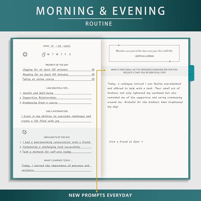 Self-Mastery Journal for Men - Gratitude and Productivity Journal for More Happiness, Positivity, Growth, Mindfulness, Self Care and Reflection - Guided Inspirational Journals for Men & Women