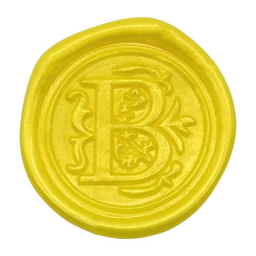 Medieval Initial Alphabet Wax Seal Stamp, Brass Head Wooden Handle, for Thanksgiving Card/Envelope/Gift Wrap/Wedding Engagement Party Invitation - Letter B