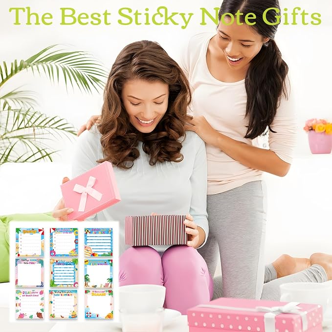 End of the Year Sticky Notes Gifts, 9 Pack Schools Out for Summer Notepads 3x3 Inches, End of School Year Self-Adhesive Memo Pads, Summer Office Study Supplies Rewards (450 Sheets)
