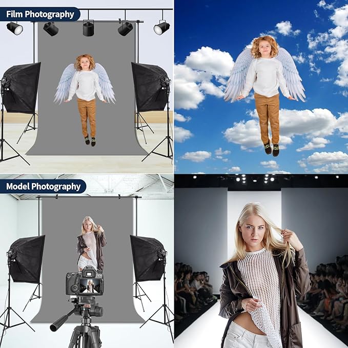 Grey Backdrop Background for Photography Photo Booth Backdrop for Photoshoot Background Screen Video Recording Parties Curtain 6x9FT