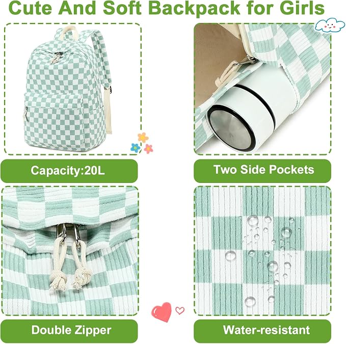 BTOOP School Backpacks for Teen Girls Bookbags Lightweight Kids Backpack School Bags Set with Lunch Box Pencil Case