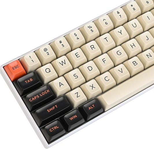 Guffercty kred 150 Keys ASA Keycap PBT Double-Shot Custom Keycaps Set with 6.25u and Split Spacebar for ANSI & ISO Layout MX Switches Mechanical Keyboard (ASA-Carbon)