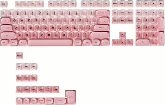 Guffercty kred Jelly Liquid Foundation Keycaps Set 132 PCS,HOA Profile PBT Cute Keycaps 75 Percent Compatible with Cherry MX Switch 60% 65% 75% 100% Mechanical Keyboards (Pink Liquid Foundation)