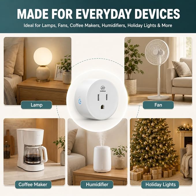 Matter Smart Plug, Works with Alexa,Apple Home, Google Home & SmartThings, Easy Setup, Timer Outlet, 2.4GHz WiFi Only, Matter Hub Required (2 Pack)