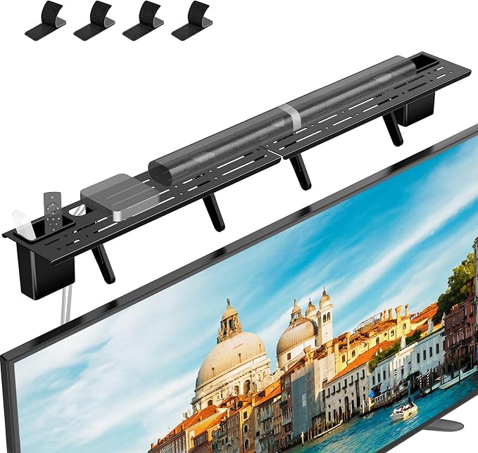 Universal Soundbar Mount No TV Top Shelf Steel Frame | Drilling Required Space-Saving Fits Most Soundbars Up to 15 lbs Compatible with Samsung, Sony, LG, Bose