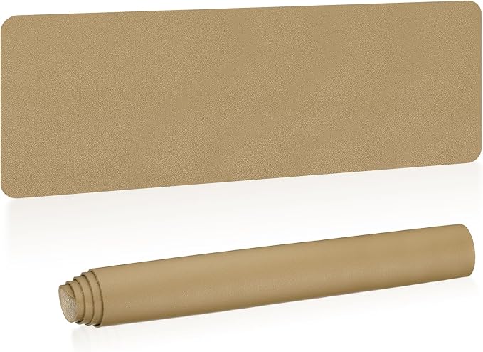 Patikil Desk Mat, 55x17in Non-Slip Waterproof PU Leather Desk Pad - Dual Sided, Gold Tone