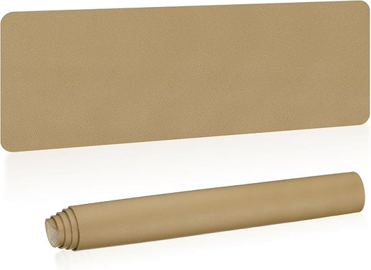 Patikil Desk Mat, 55x17in Non-Slip Waterproof PU Leather Desk Pad - Dual Sided, Gold Tone