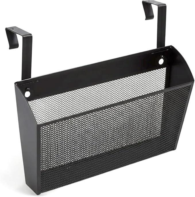 Staples TRU RED Mesh Letter Wall File, 1 - Pocket, Black - Wall - Mounted File Organizer for Mail, Documents and Quick - Access Storage