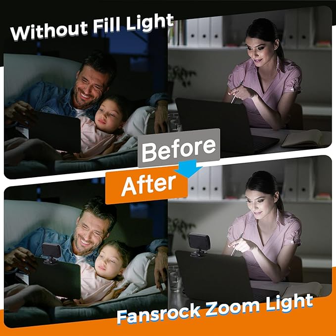 Video Conference Lighting, Webcam Lighting for Remote Working, Zoom Lighting for Laptop/Computer, Zoom Calls, Live Streaming, Self Broadcasting, Video Light for Zoom Meeting with Sturdy Clip