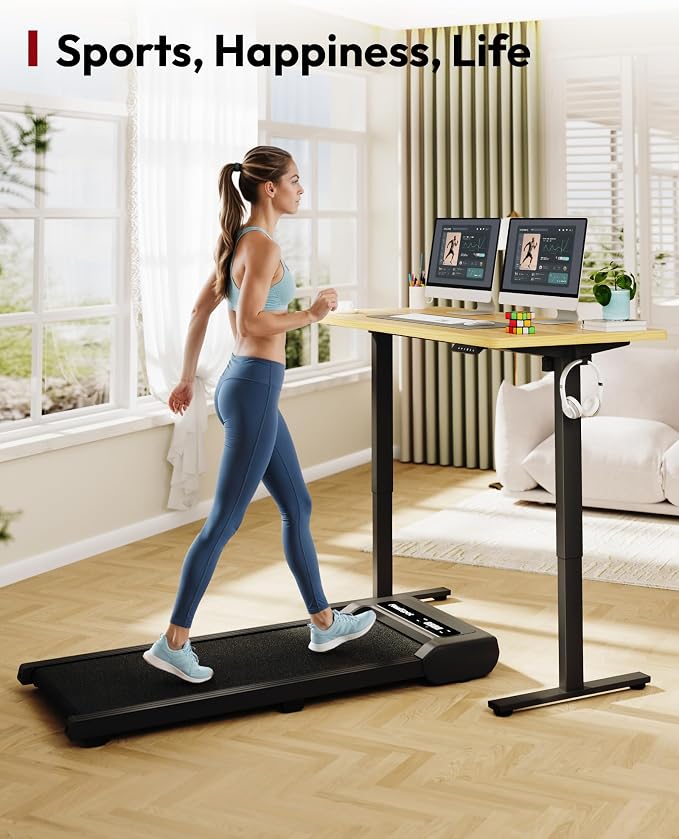 SANODESK One-Piece Electric Standing Desk, Seamless 60 x 24'' Ergonomic Height Adjustable Sit Stand Desk with Memory Presets for Home Office Computer Workstation, Black Frame/Natural Top