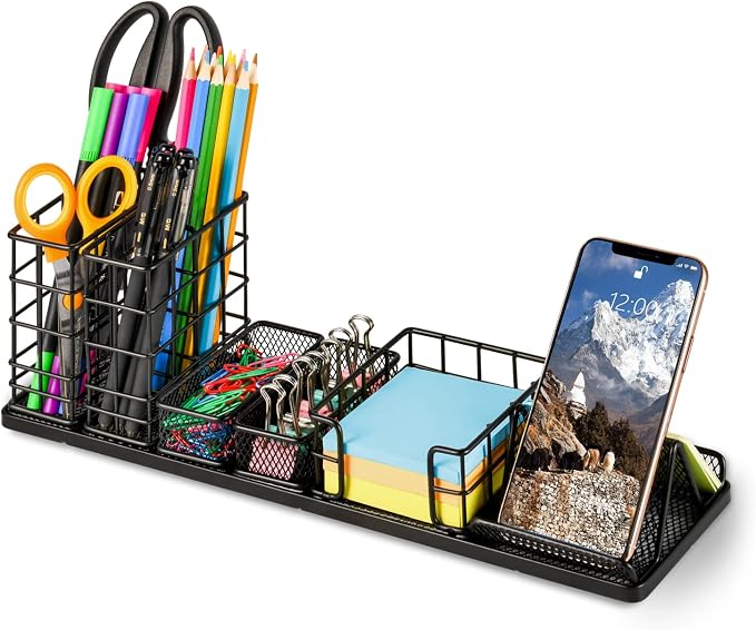 Topwey 7 in 1 Desk Organizer and Accessories | School, Home, Office