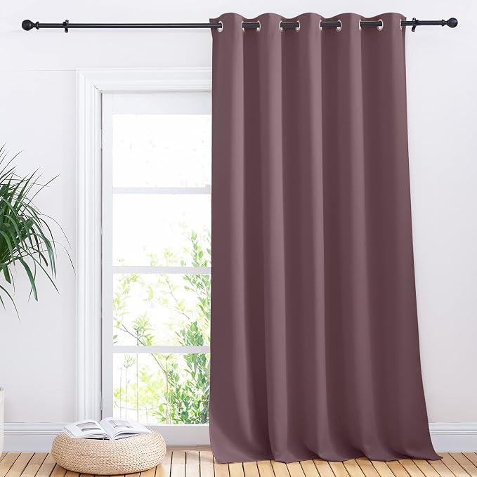 NICETOWN Bedroom Window Blackout Curtain Panel, Dry Rose, 1 Panel, 70 x 95 inch, Thermal Insulated Blackout Drape/Drapery for Loft, Guestroom