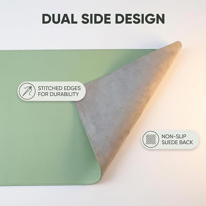 Green Desk Mats Gaming Desk Pad, 24"x36" ZGLCQSGY Extended Mouse Pad Large Keyboard Mats, Laptop Mat for Desk, Desktop Mat Mousepad Office Decor for