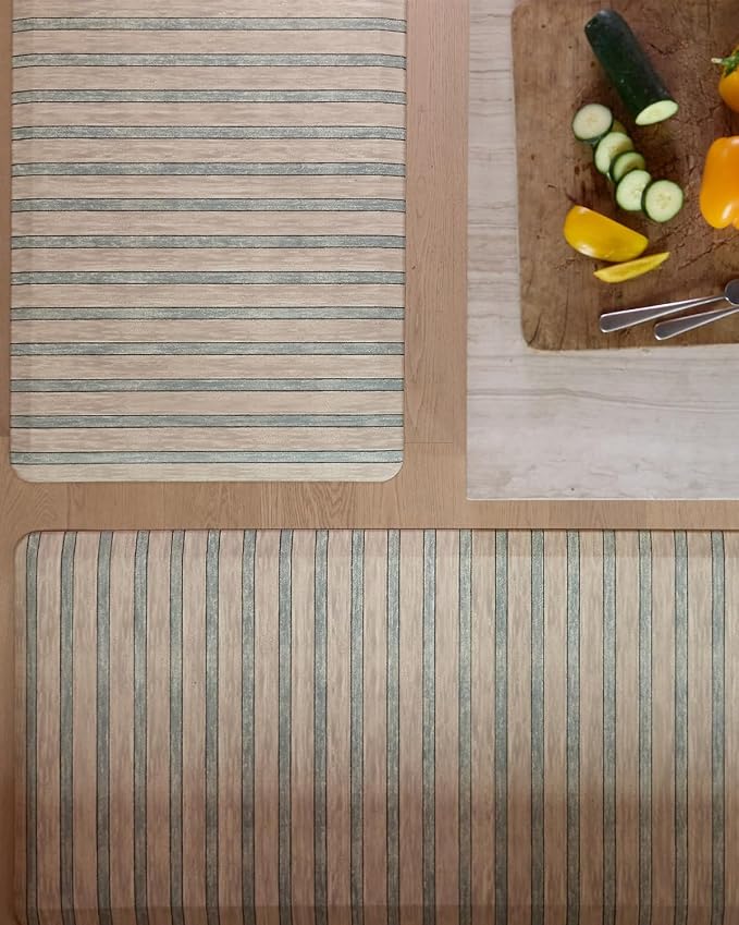 House of Noa Nama Standing Mat – Anti-Fatigue Cushioned Kitchen Mats for Floor | Ergonomic Bounce-Back Foam Kitchen Mats | Anti-Fatigue Mats for Kitchen & Standing | Devon Twine | 22" x 54"