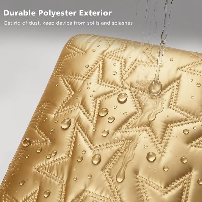15 16 inch Laptop Sleeve Case for 15" MacBook Pro/Air M5 M4, 16" MacBook Pro M5, 15" Surface Laptop 7, 15" IdeaPad Slim 5i Gen 9, 16" ThinkPad E16, 16" XPS 16, HP Notebook Bag Cover, Gold