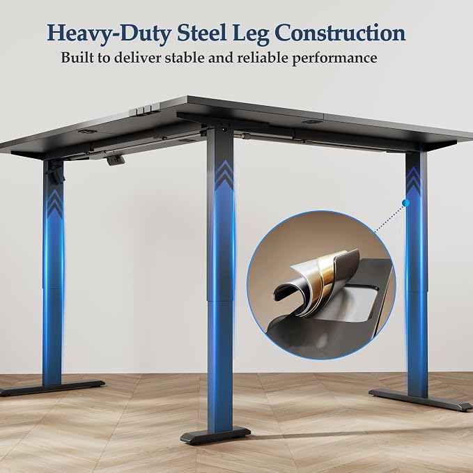 Klicelor L Shaped Standing Desk 75 x 61 Inch, Electric Height Adjustable Corner Desk for Home Office Workstation, Ergonomic Sit Stand Computer Table with Memory Controller, Black