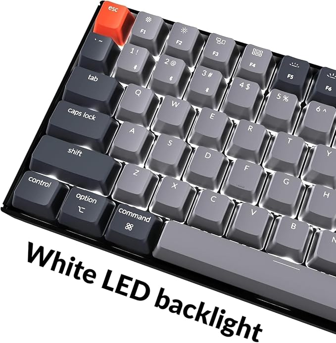 Keychron K4 96% Layout 100 Keys Wireless Bluetooth 5.1/Wired USB Mechanical Gaming Keyboard with Keychron Super Red Switch White LED Backlight N-Key Rollover for Mac Windows PC-Version 2